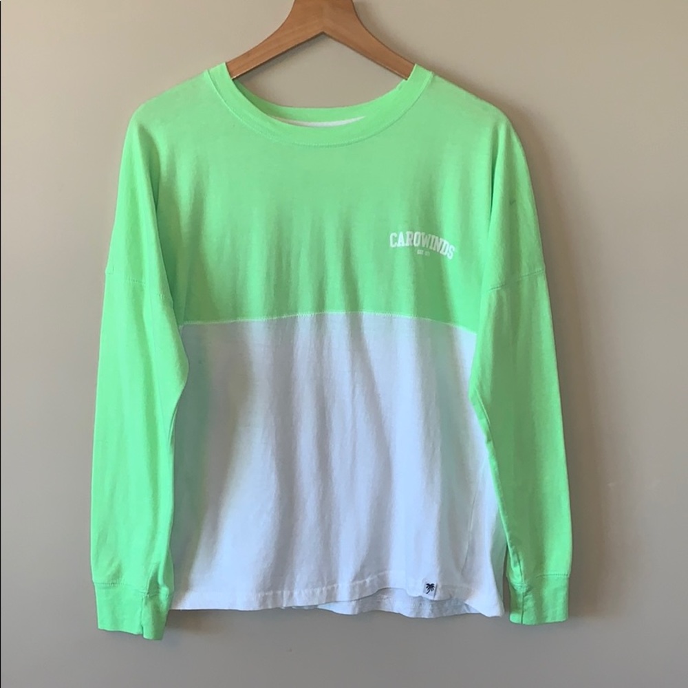 Carowinds Bright Green Long Sleeve Tee Shirt
